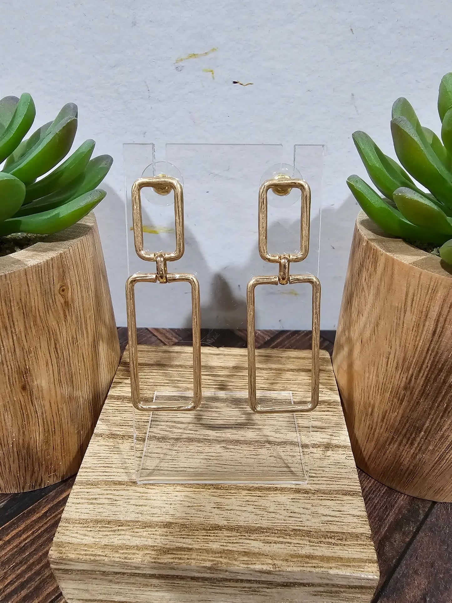 Double Square Earrings What's Hot