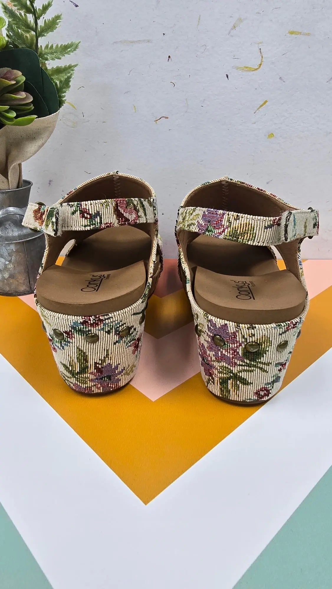 Carley Floral Tapestry Wedge Sandal Corky's