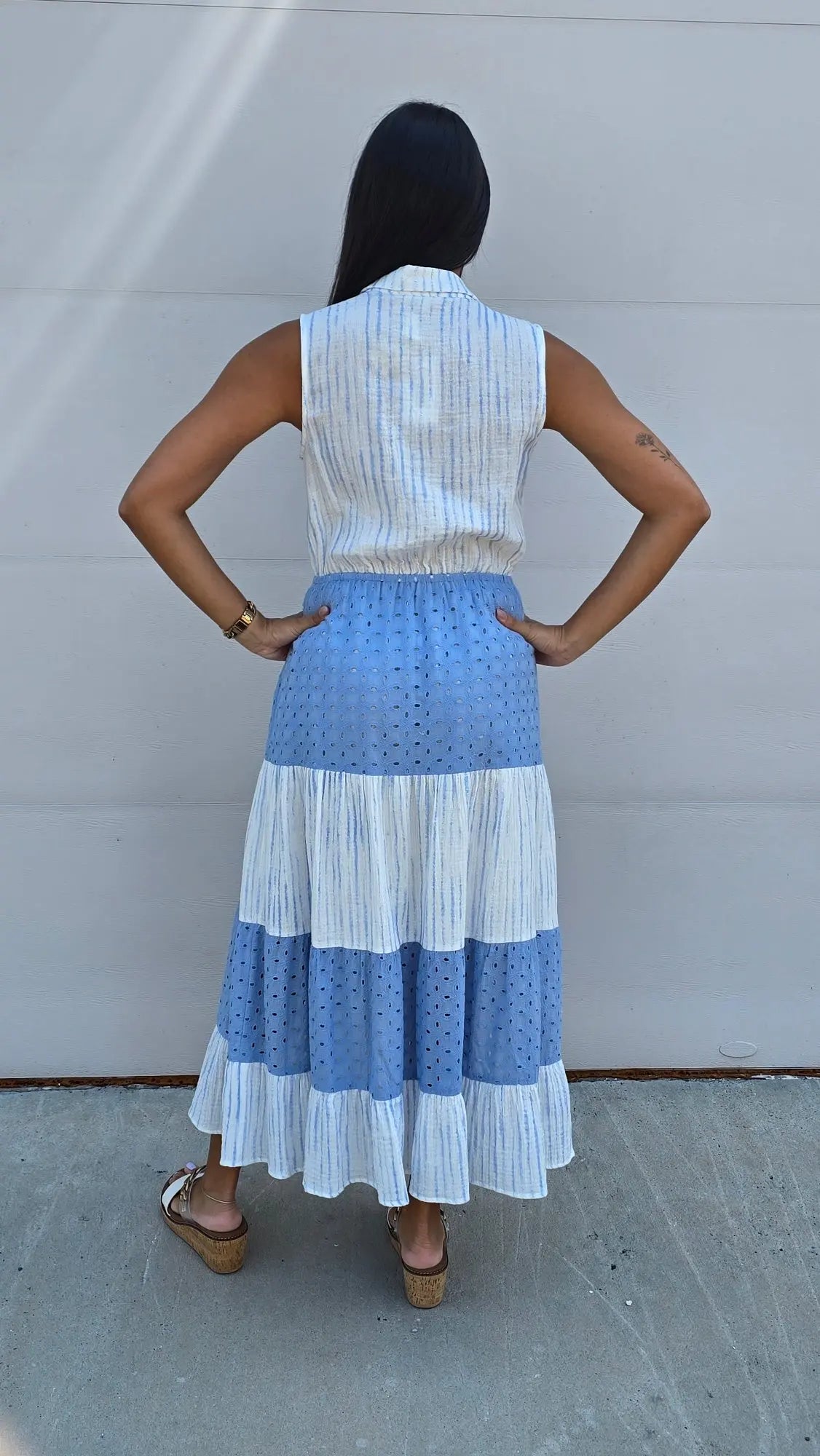 Savannah Tie Front Sleeveless Long Dress Mystree