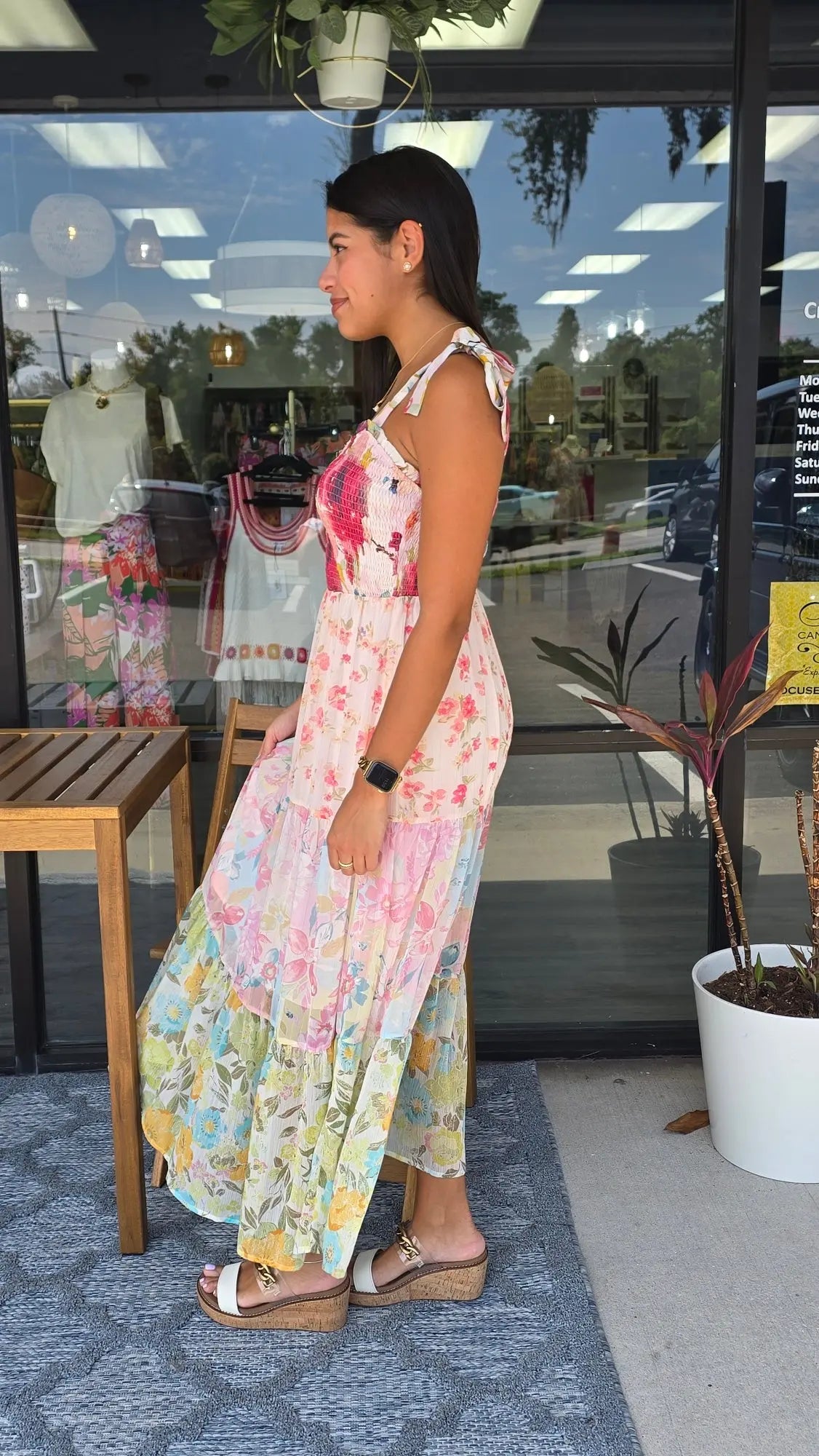 Bloom Belle Smocked Top Tiered Long Dress Mystree