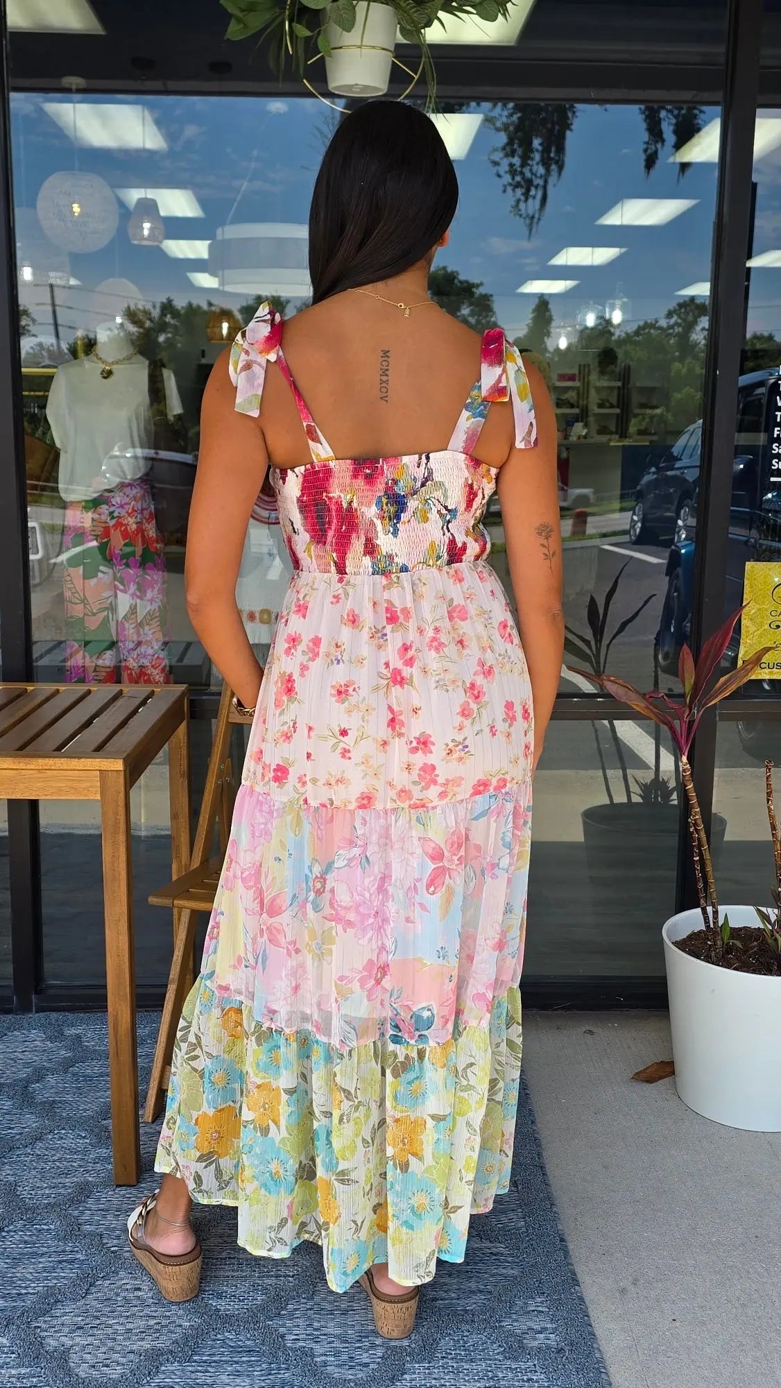 Bloom Belle Smocked Top Tiered Long Dress Mystree