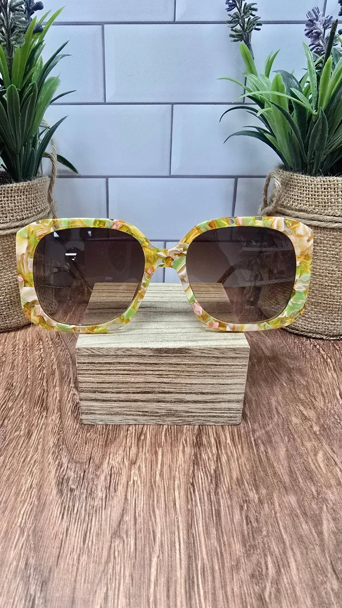 Vivian Acetate Yel Octagonal Sunglasses Freyrs Eyewear