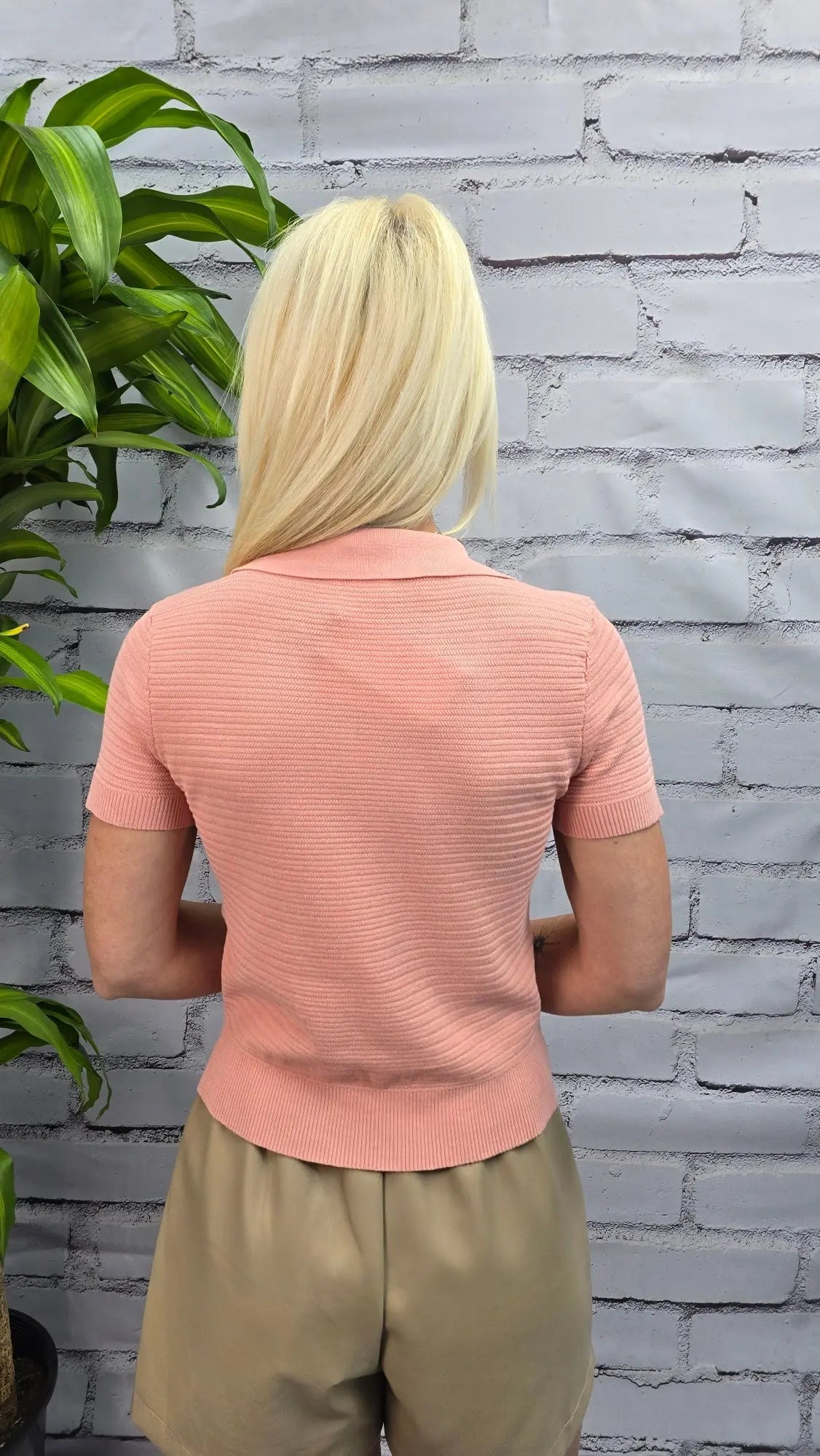 Gracyn Short Sleeve Textured Polo Allie Rose