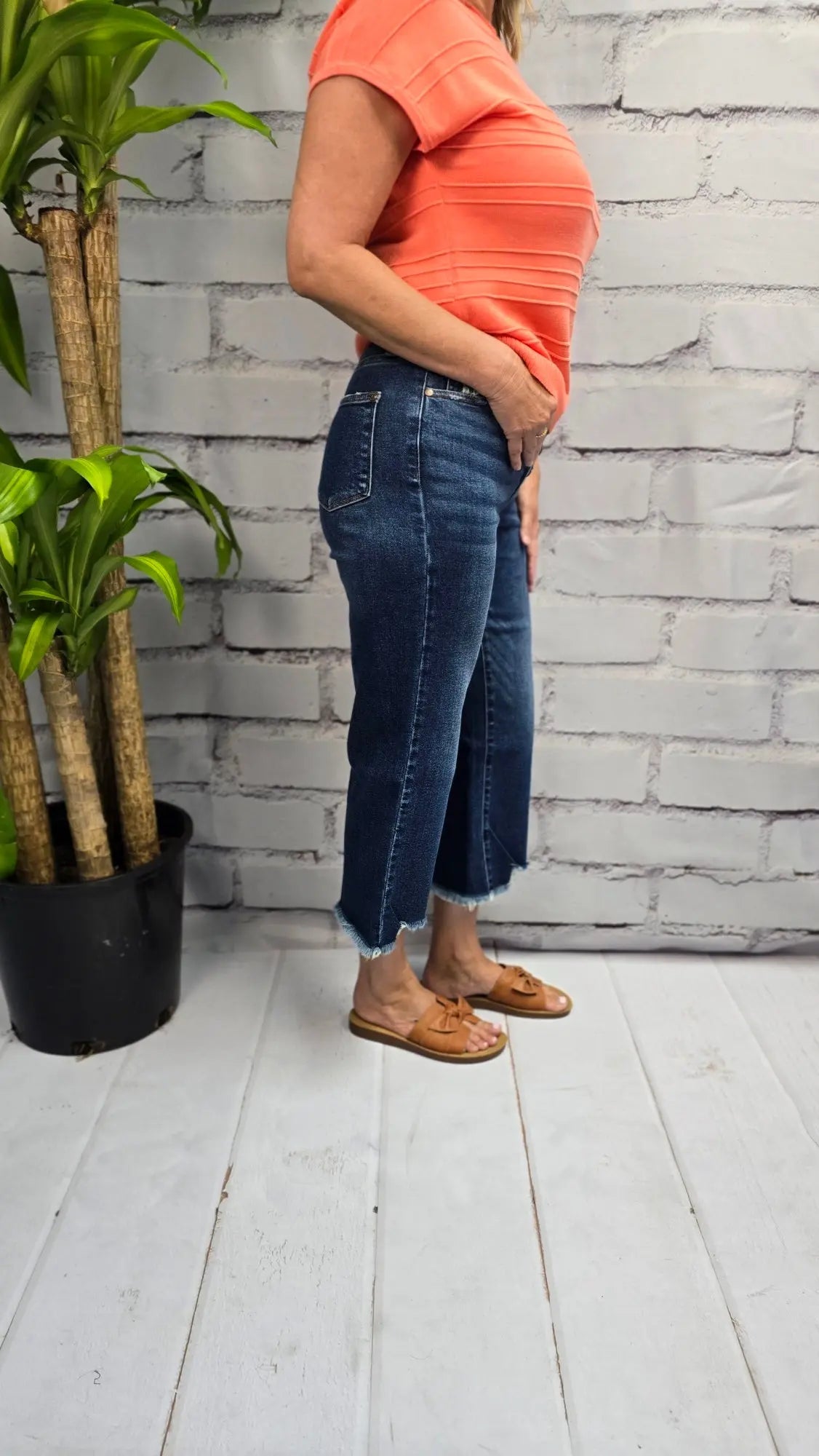 Josie HW Button Fly Crop Wide Leg Judy Blue