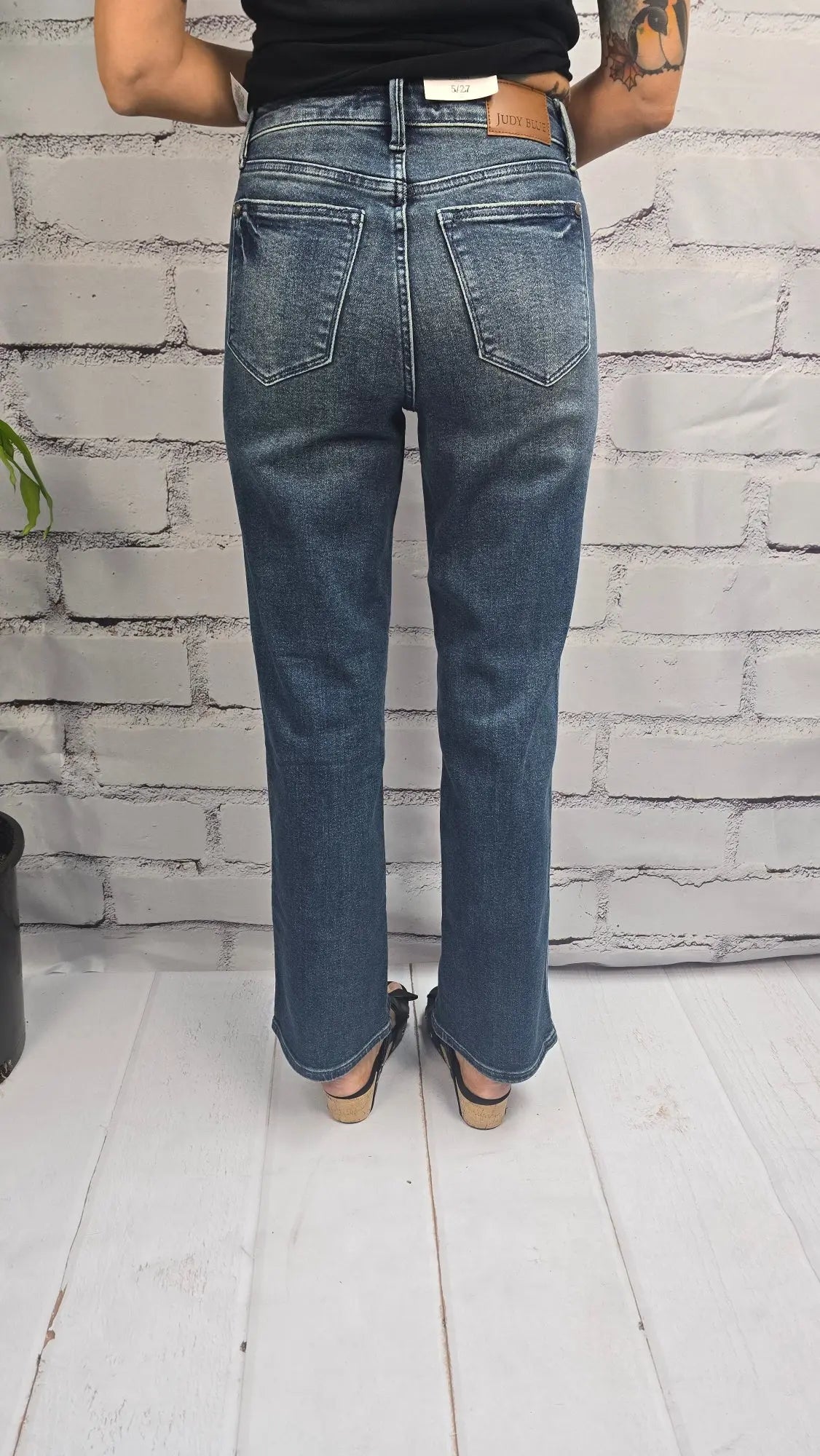 JOLENE HIGH WAIST WESTERN SEAM DETAIL STRAIGHT Judy Blue