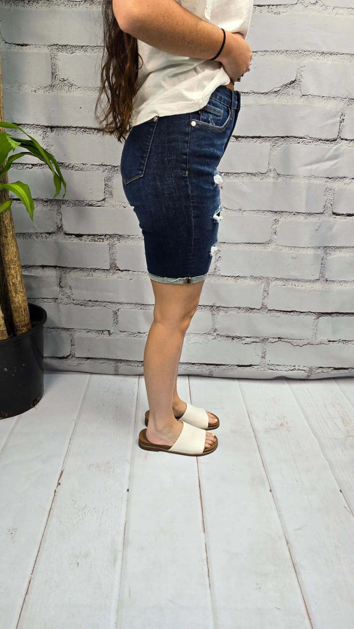 Lennon Hi-Rise Patch Bermuda Shorts Judy Blue