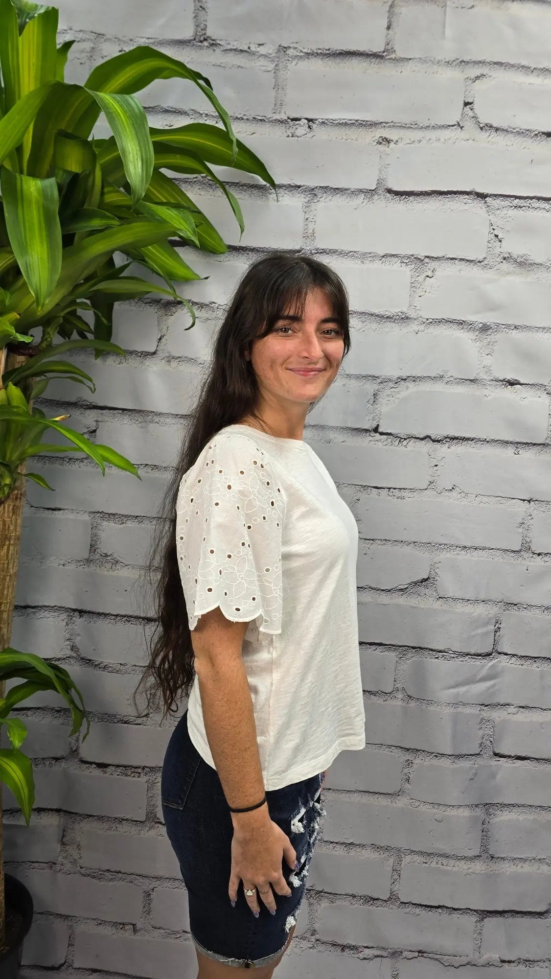 Ivory Lace Sleeve Top beachlunchlouge