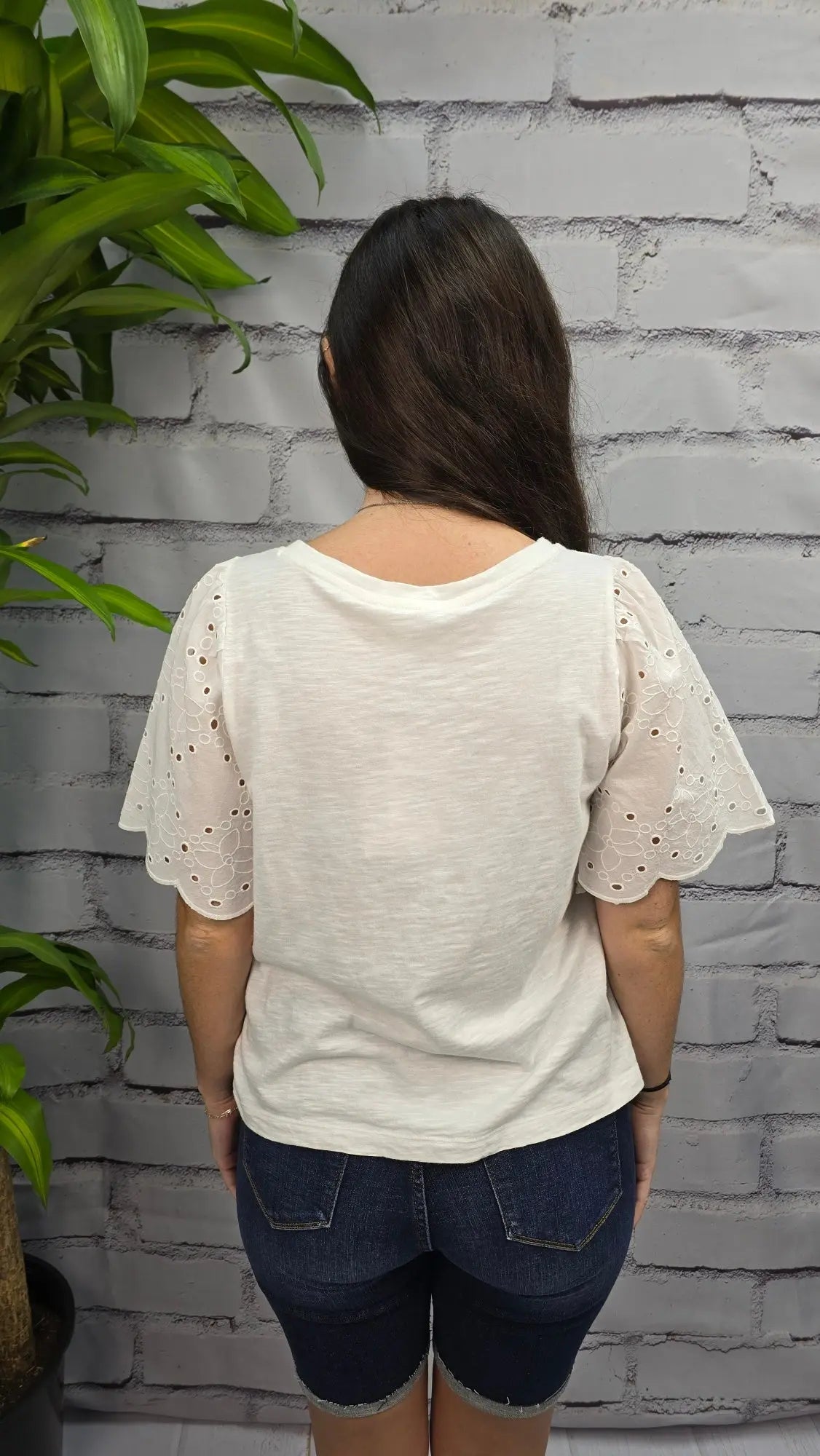 Ivory Lace Sleeve Top beachlunchlouge