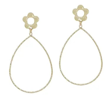 Flower Stud Open Teardrop Multi Colors What's Hot