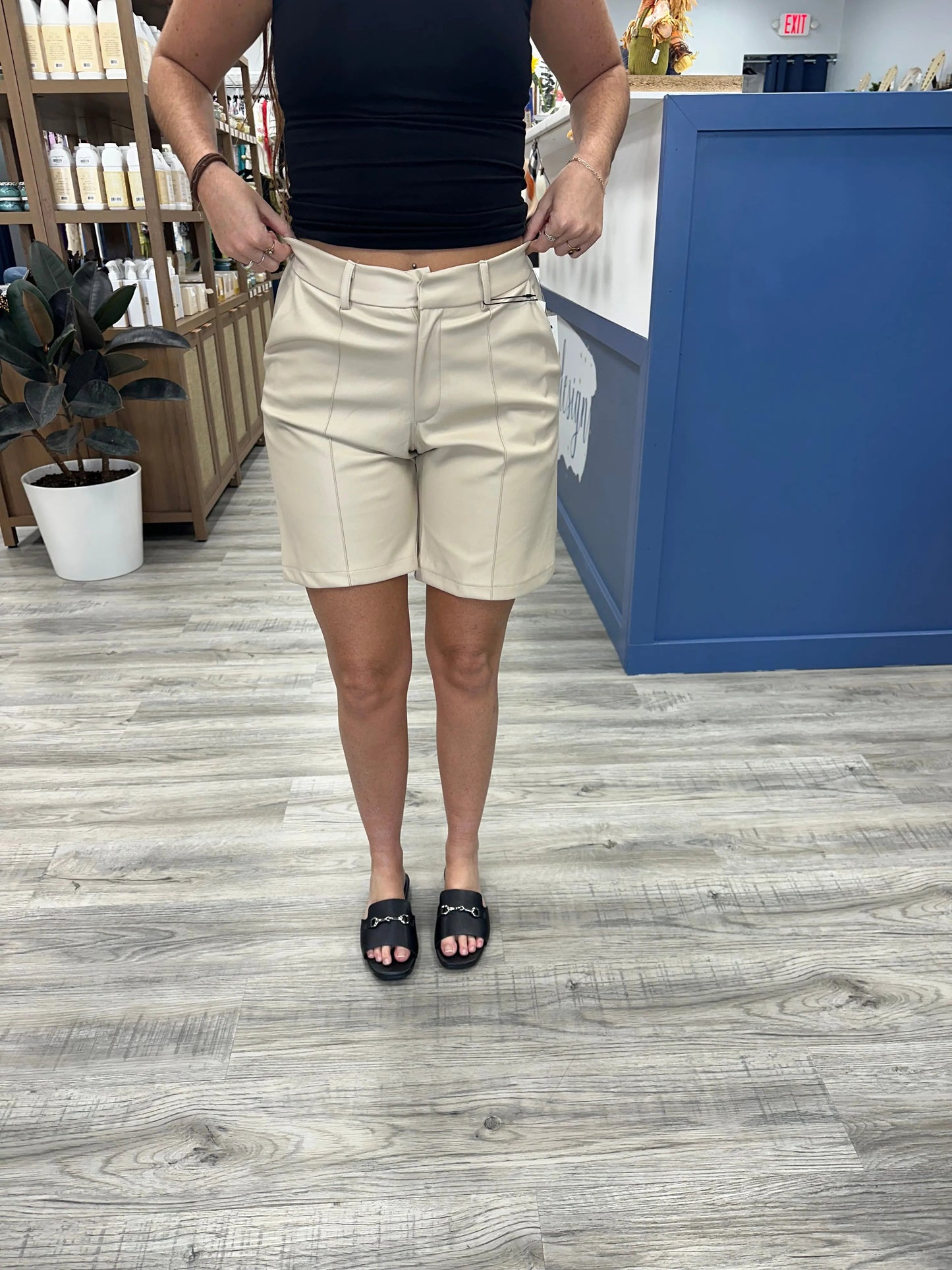 Kendall Faux Leather Jorts Love Poem