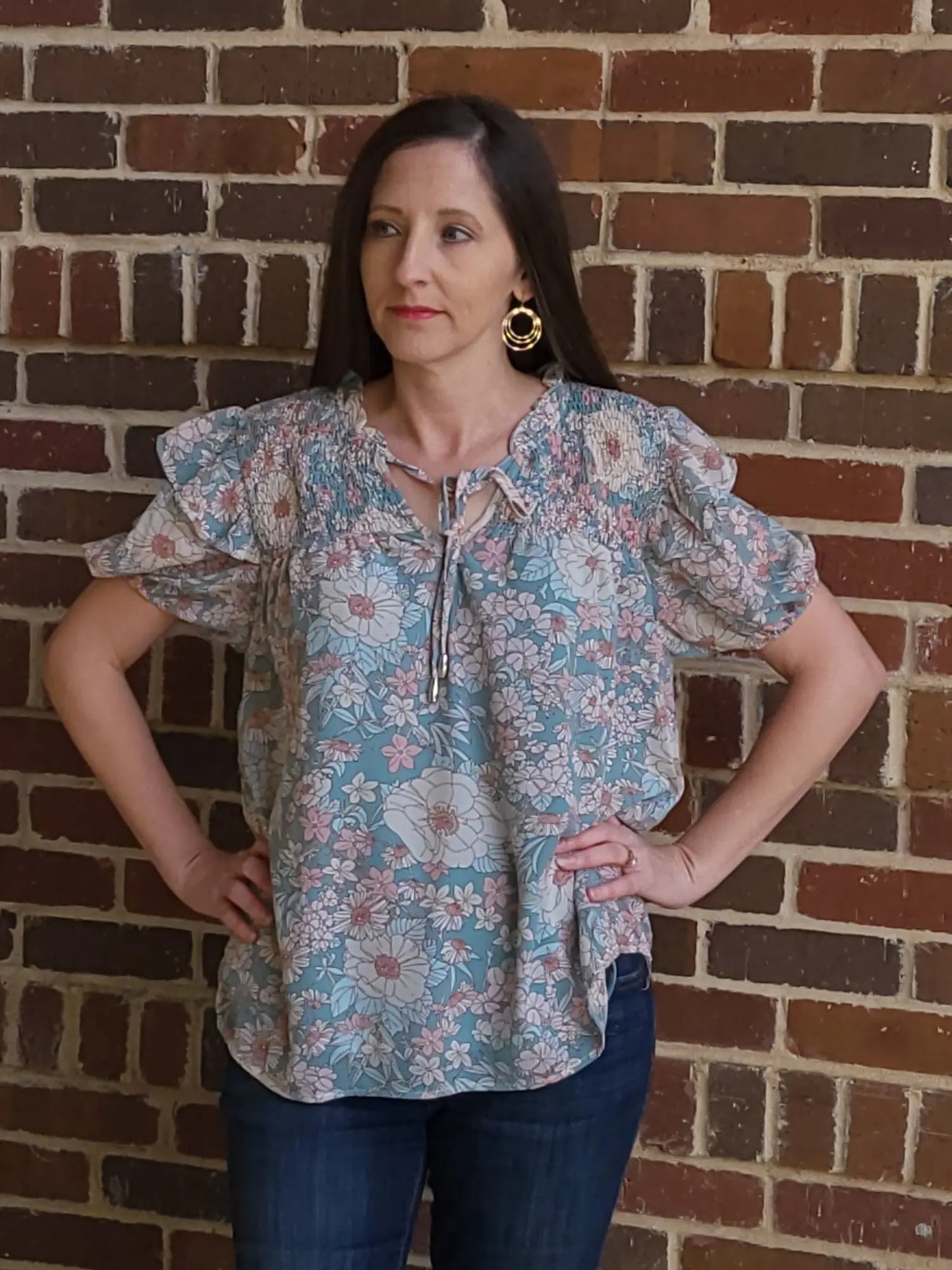 Teal Floral NO RETURNS Clearance Entro