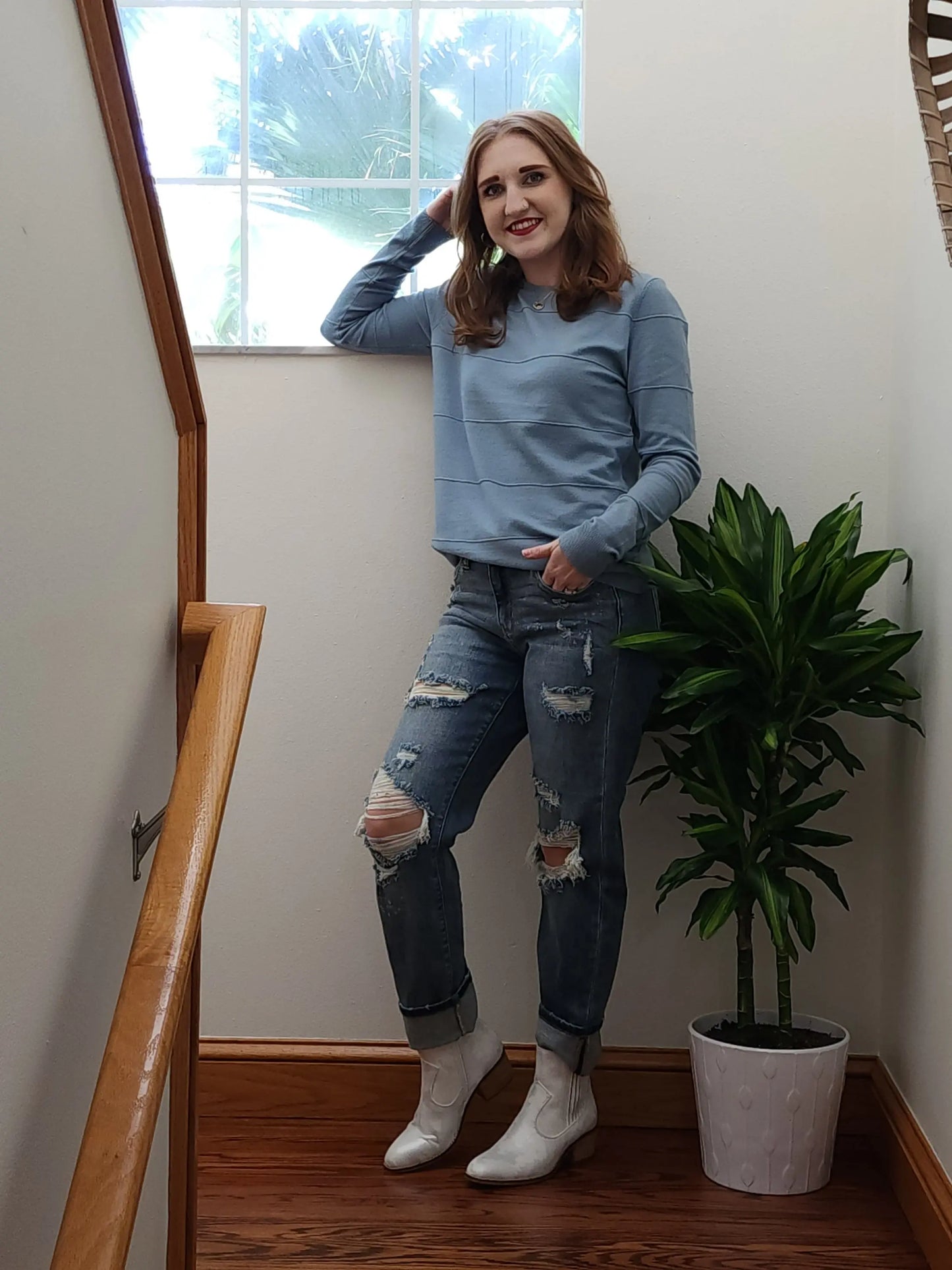 Dusty Blue Sweater Staccato