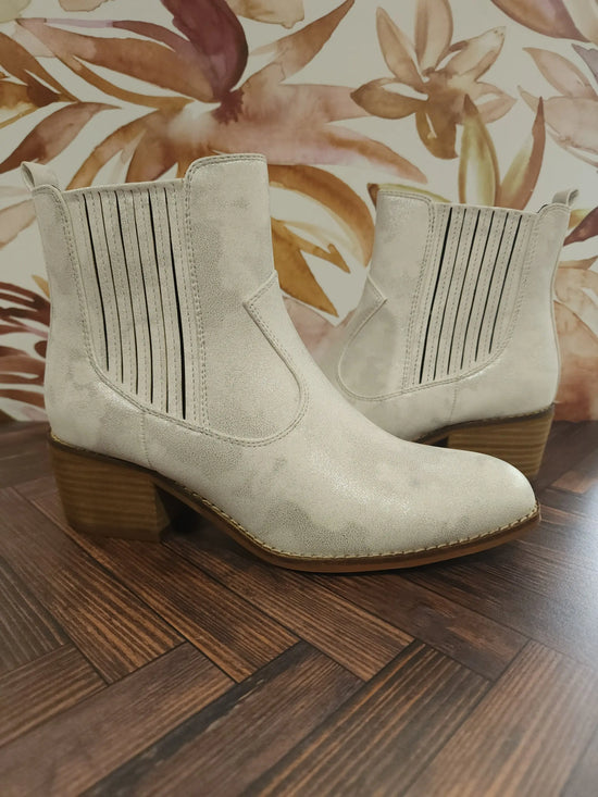 White Shimmer Ankle Boots Corky's