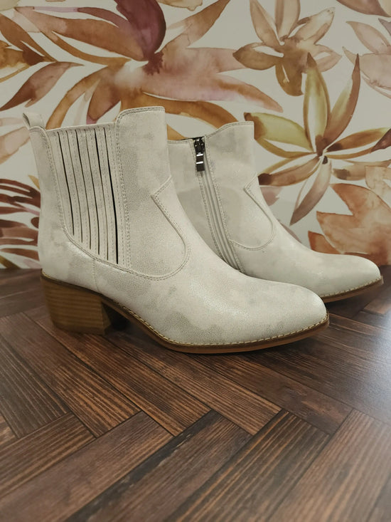 White Shimmer Ankle Boots Corky's