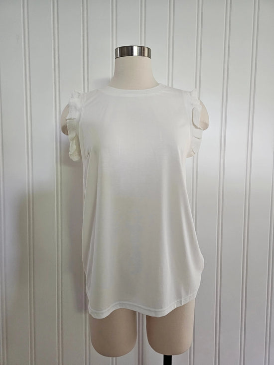 White Ruffle Sleeveless NO RETURNS Clearance mittoshop