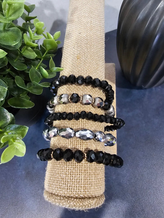 Blk & Silver Bracelet Set Your fashion