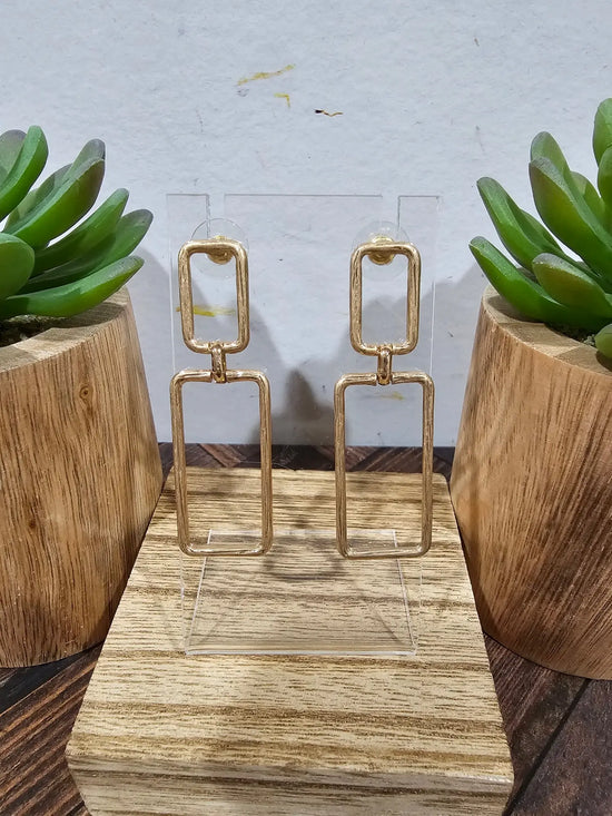 Double Square Earrings What's Hot