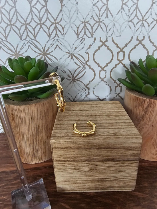 Metal Bamboo Hoop Earring Zenzii