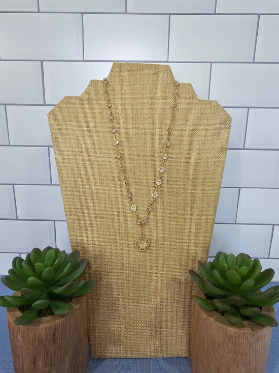 Oink or Clear Crystal Clover Necklace What's Hot