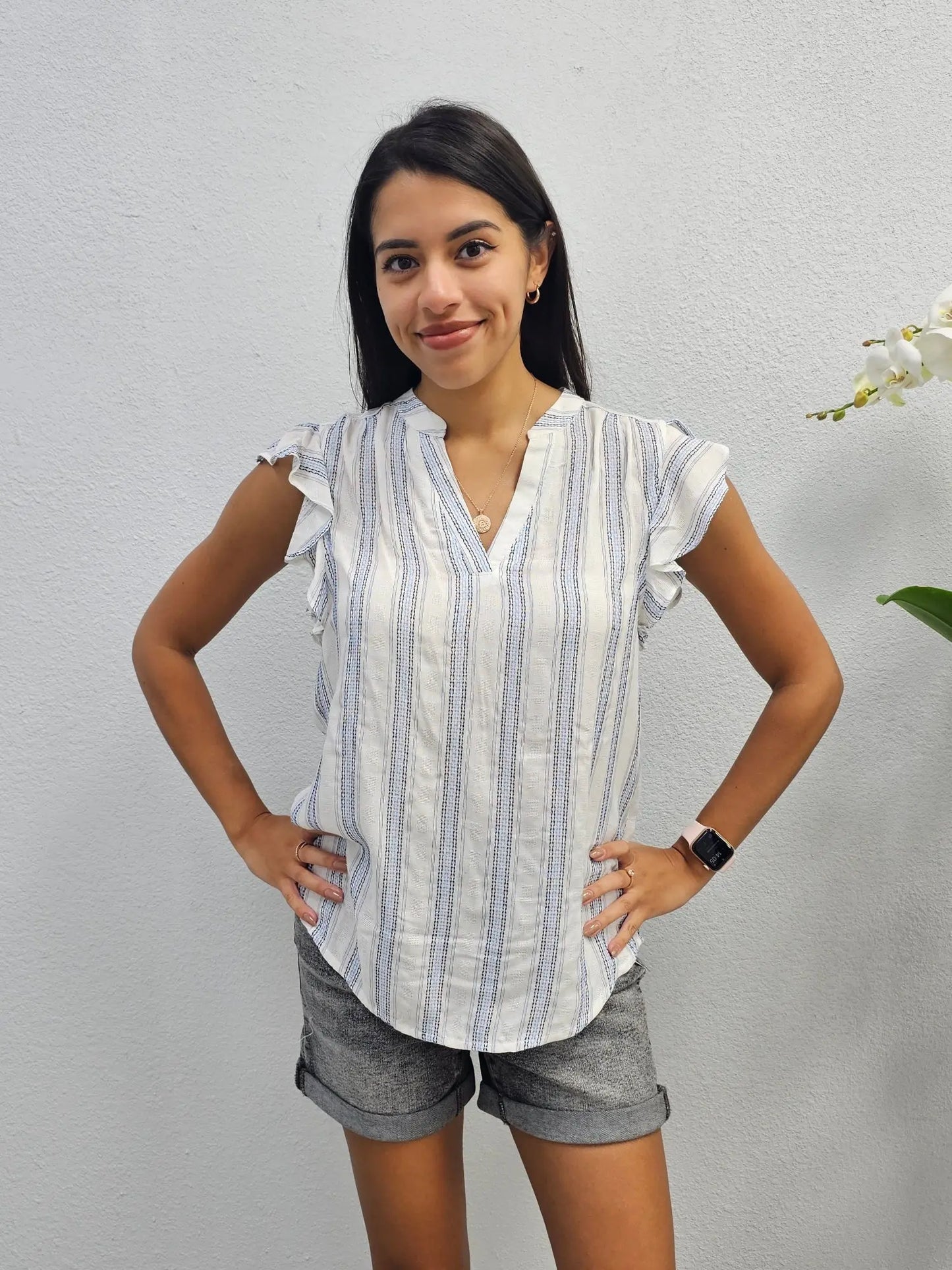 Striped V-Neck NO RETURNS Clearance Staccato