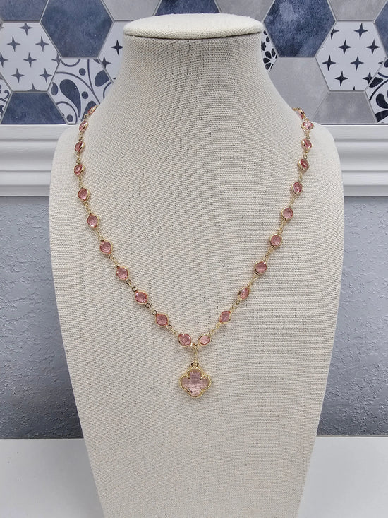 Oink or Clear Crystal Clover Necklace What's Hot