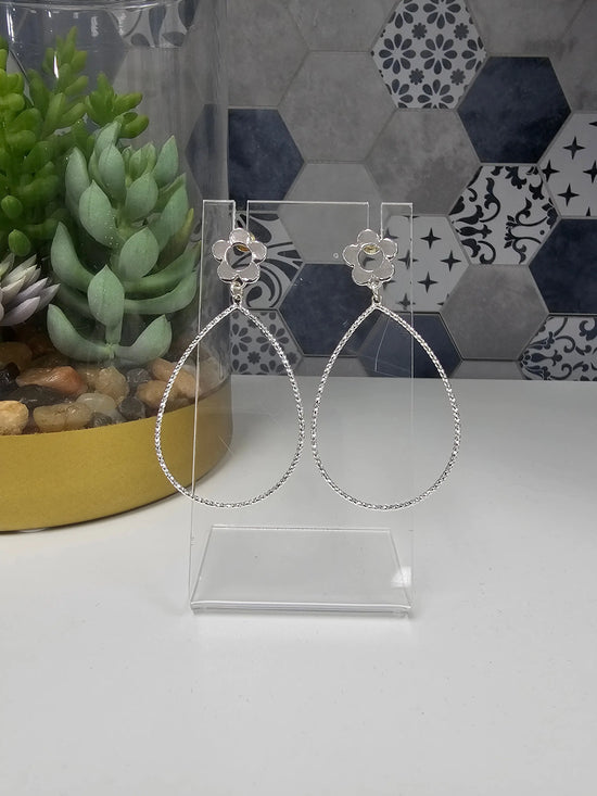 Flower Stud Open Teardrop Multi Colors What's Hot