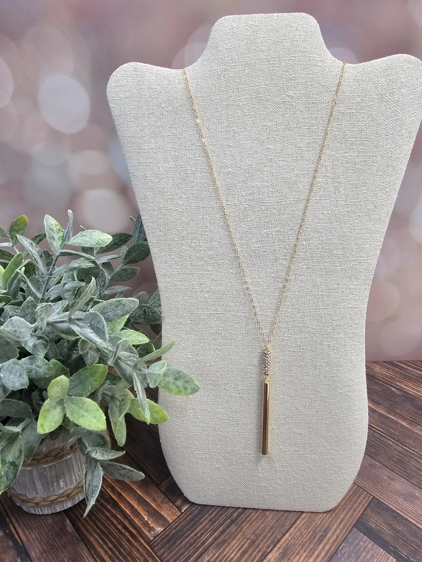 Rhinestone Bar Necklace What's Hot