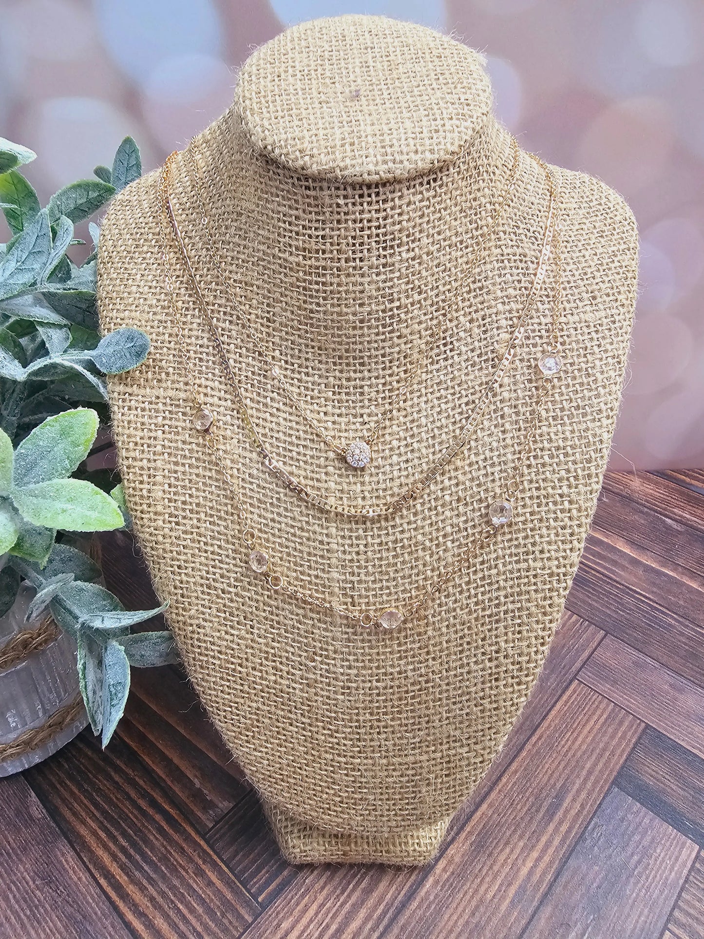 Triple Layered Crystal Necklace What's Hot