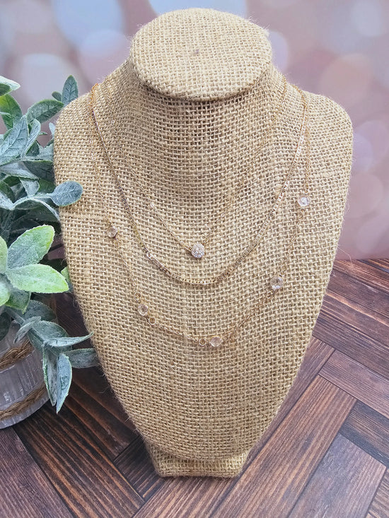 Triple Layered Crystal Necklace What's Hot