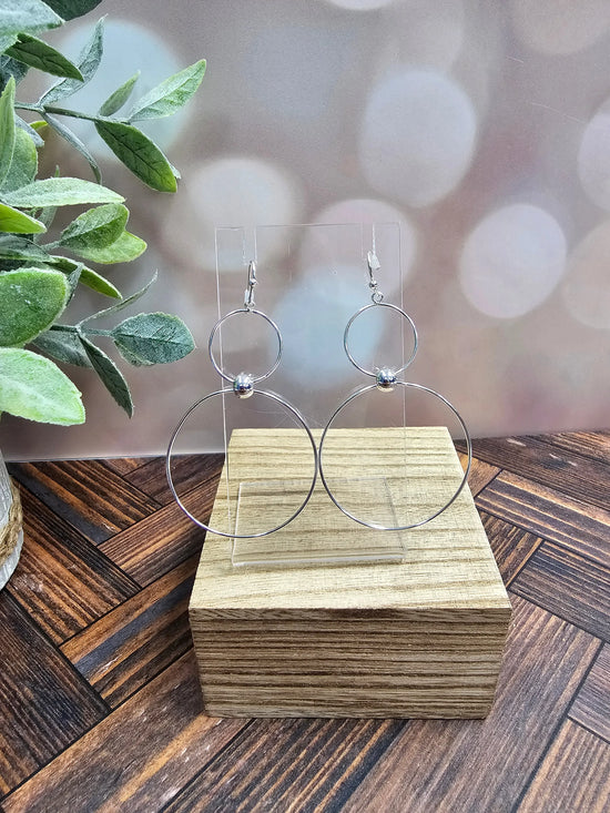 Double Circle Drop Earrings What's Hot