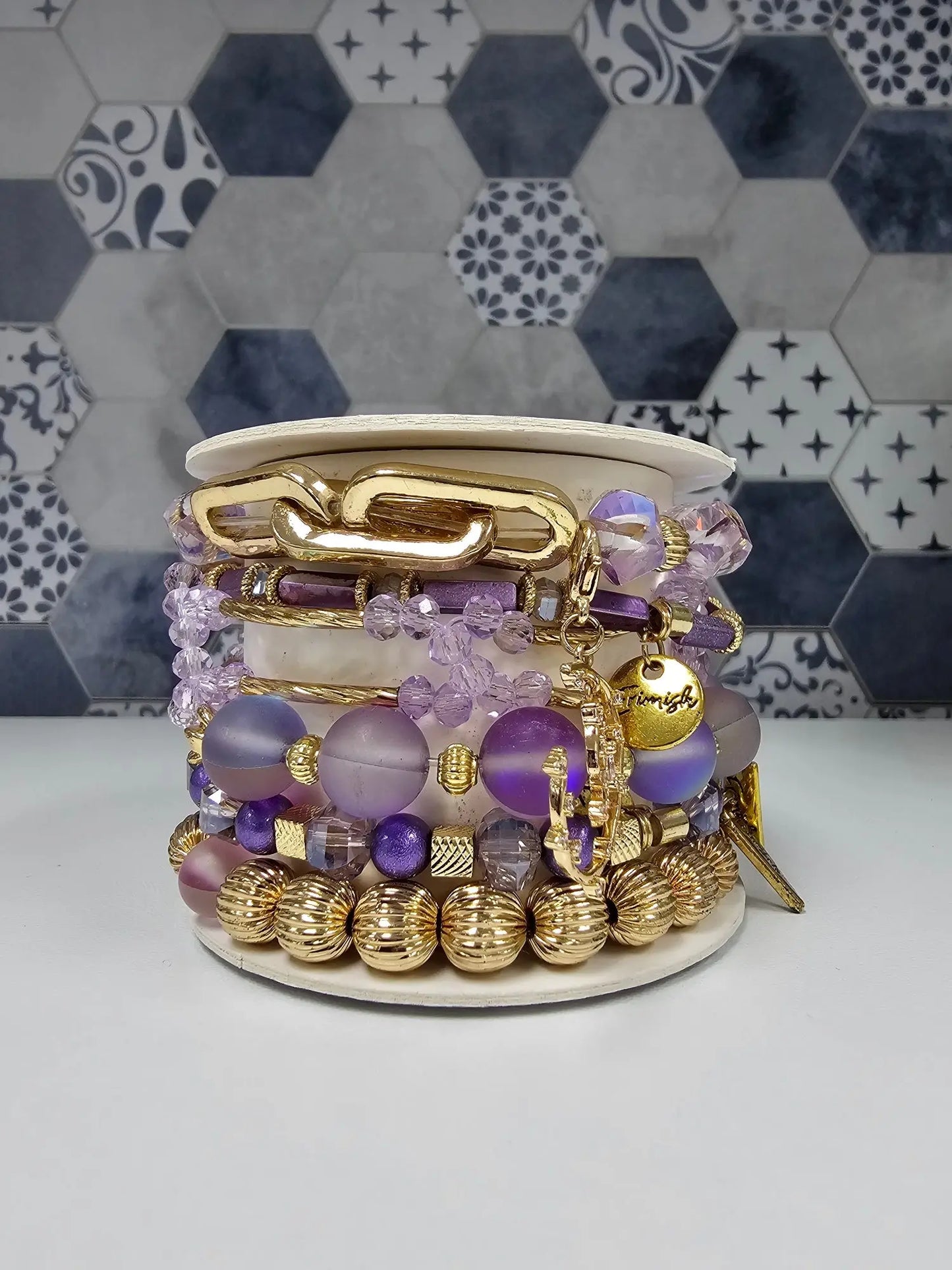 Purple & Gold bracelet set Ermish