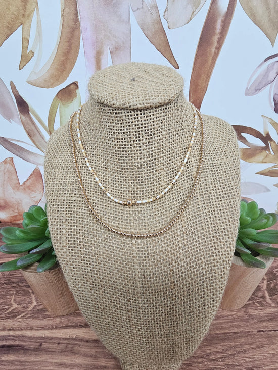 Dual Gold & White Necklace What's Hot
