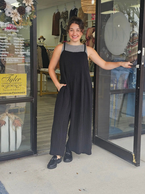 Textured Jumpsuit w/Side Buttons Gigio