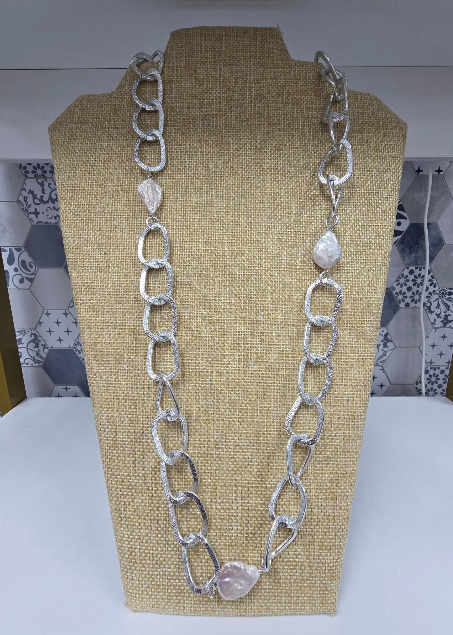 Gold Loop Coin Pearl Necklace Studio G
