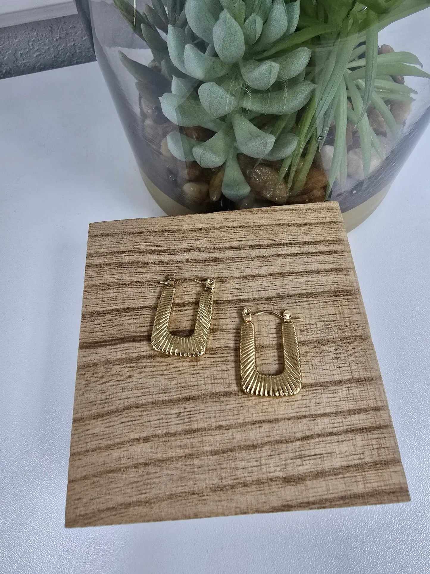 Textured U Hoops Blueye Jewelry