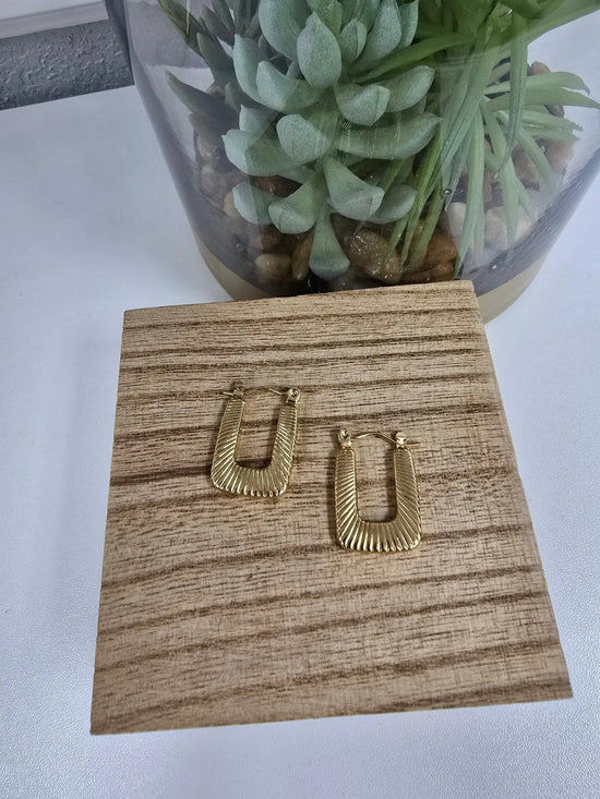 Textured U Hoops Blueye Jewelry
