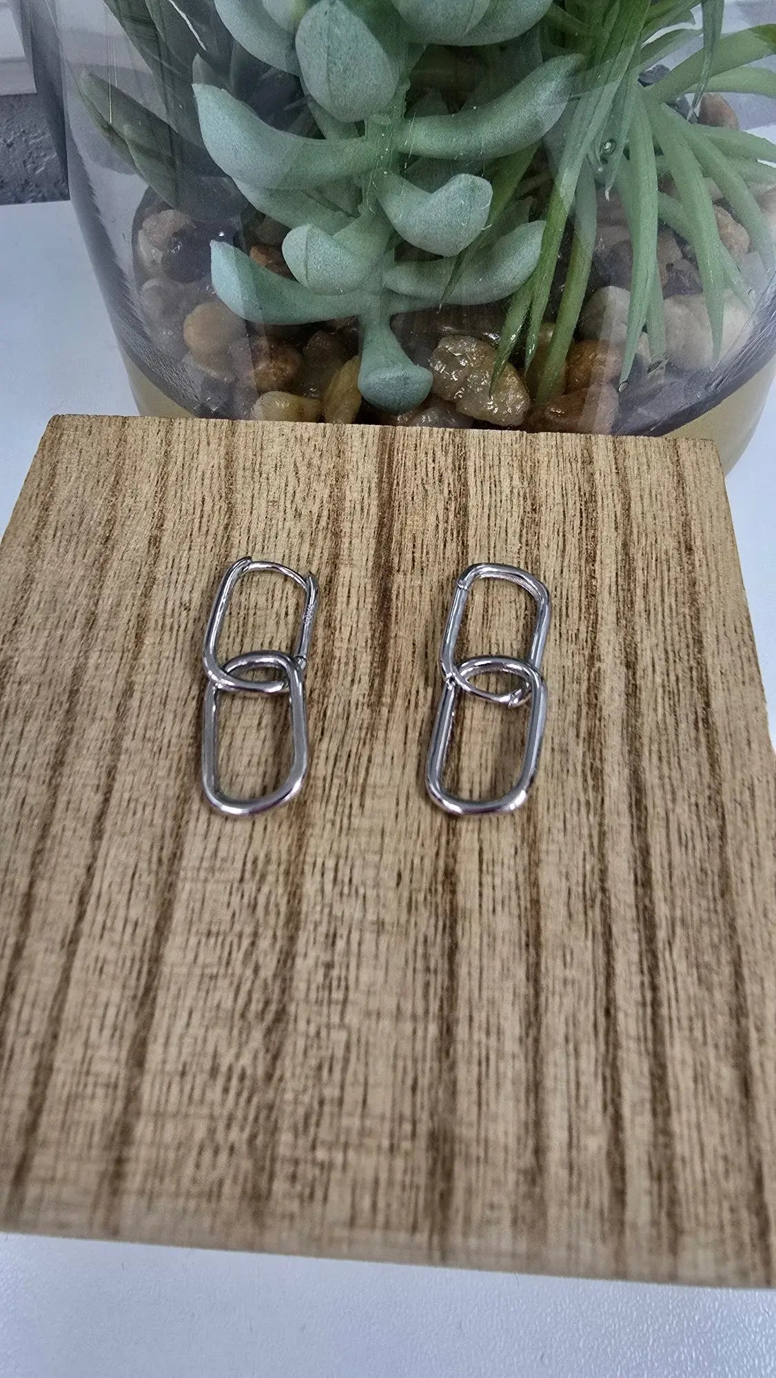 Silver Link Chain Hoops Blueye Jewelry