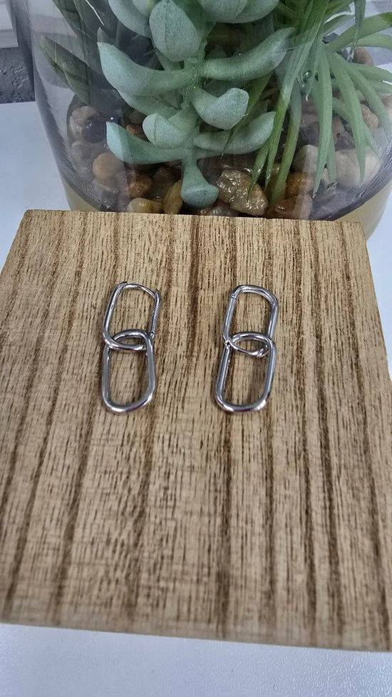 Silver Link Chain Hoops Blueye Jewelry