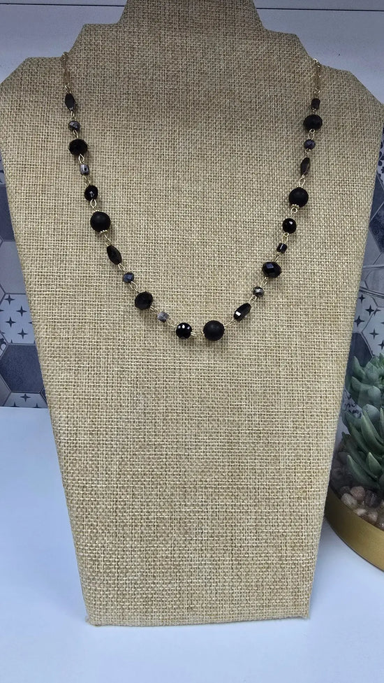 Black Glass Beads & Gold Paperclip Chain rant & rave
