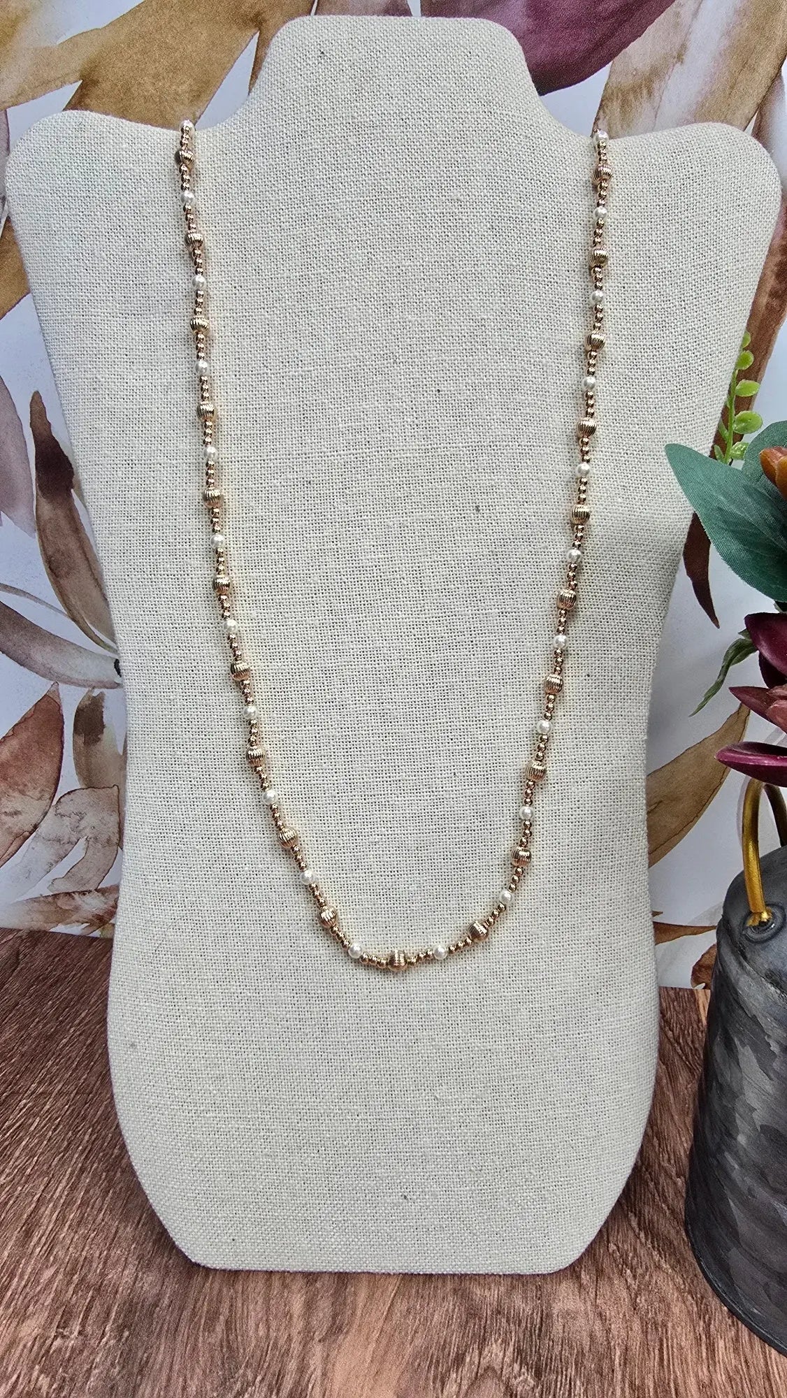 Water Resistant Gold & Pearl Necklace What's Hot