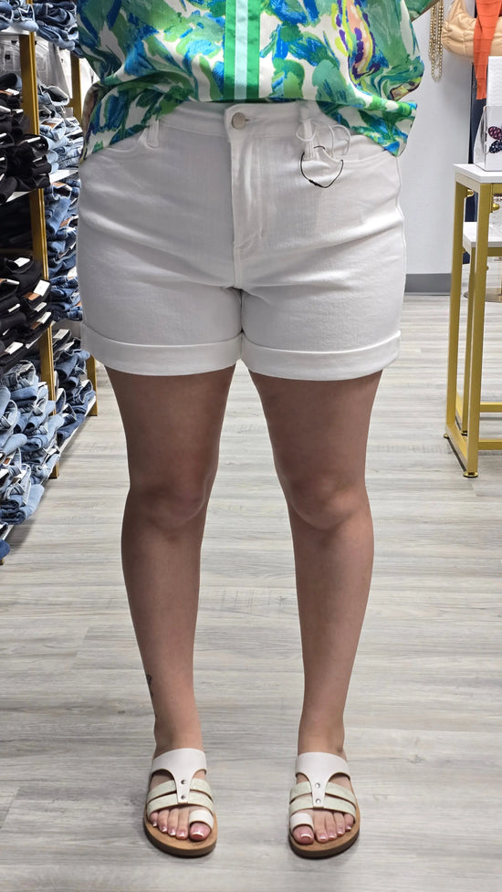JB White Cuff Shorts Judy Blue