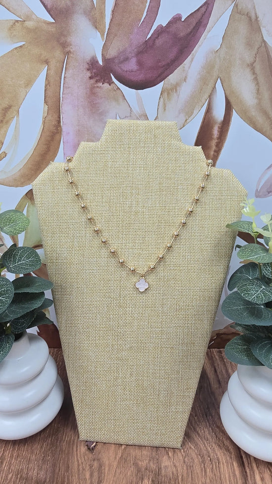 WR Gold Bead Necklace w/Clover Pendant What's Hot