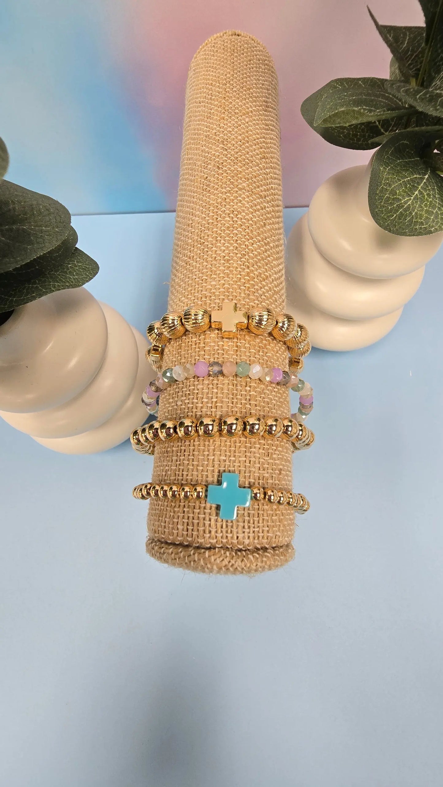 WR Gold, Beaded Turq Bracelet Set What's Hot