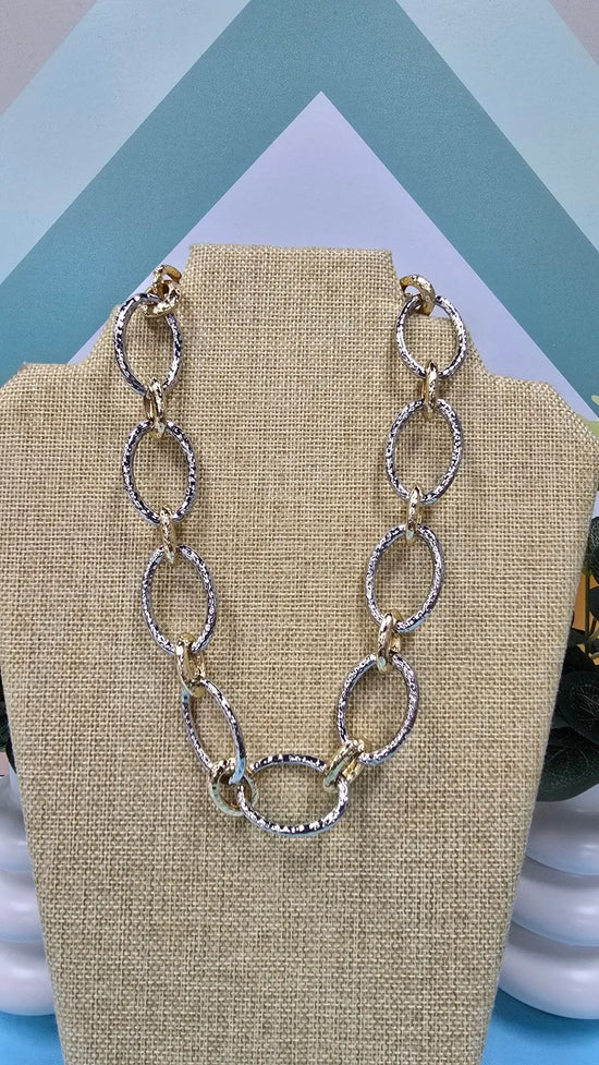 Gold & Silver Hammered Necklace What's Hot