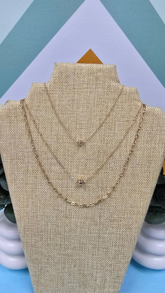 WR Triple Chain Gold Ball Necklae What's Hot