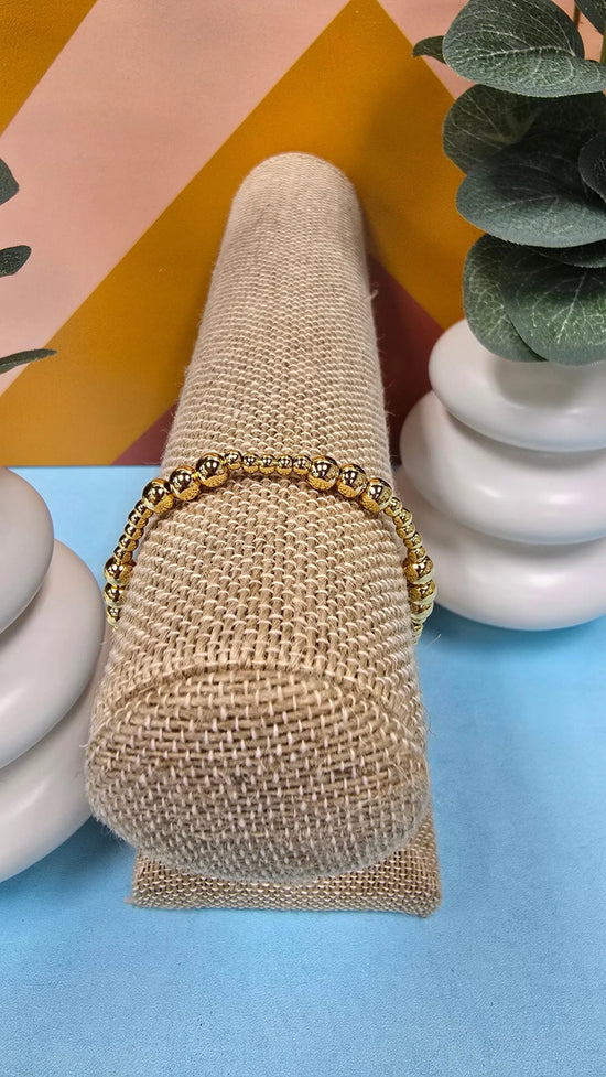 18k WP 3mm 5mm beaded braclet What's Hot