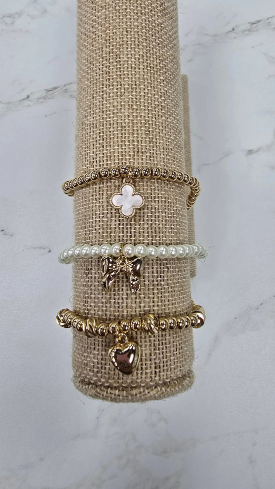 WR Gold & Pearl Charm Bracelets What's Hot