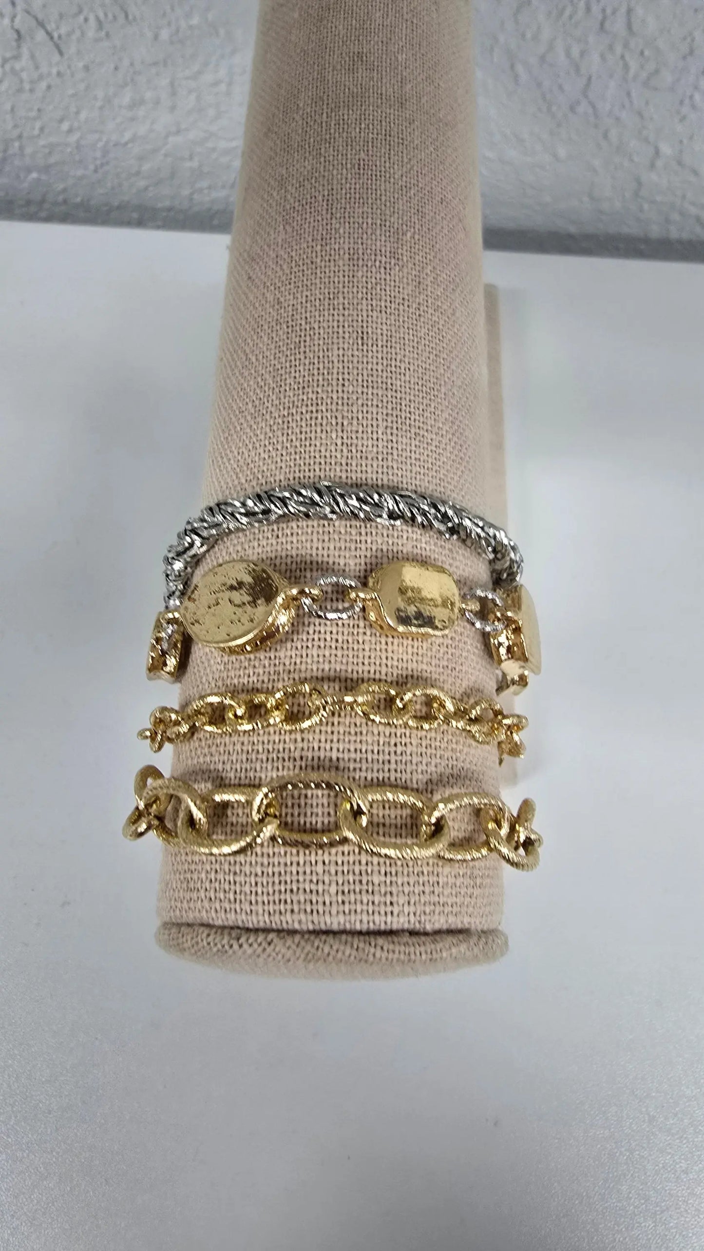 Gold & Silver Texture Bracelet What's Hot