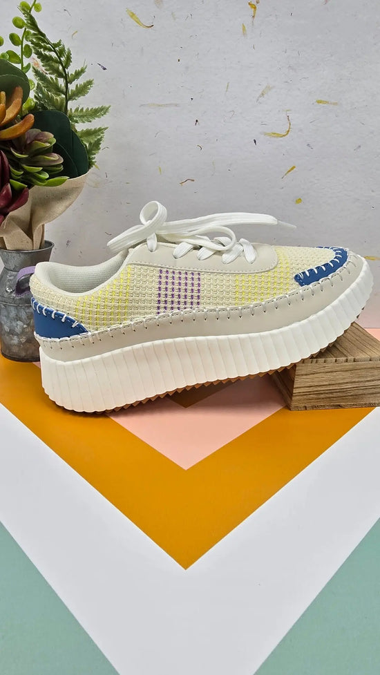 Hartley Platform Sneaker Multi Yellow Box