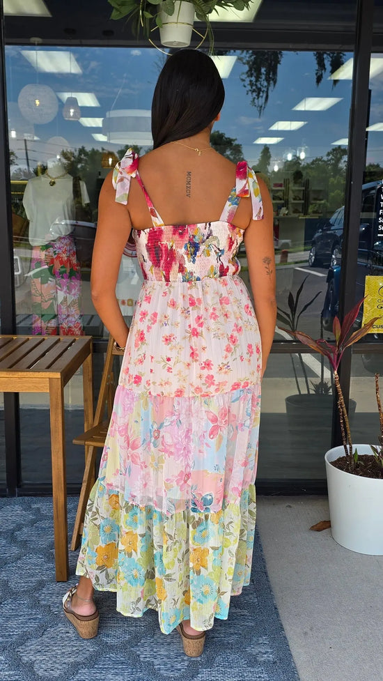 Bloom Belle Smocked Top Tiered Long Dress Mystree